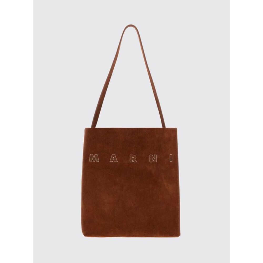Marni Women Marni Museo Calfskin And Suede Tote Bag With Top Handle